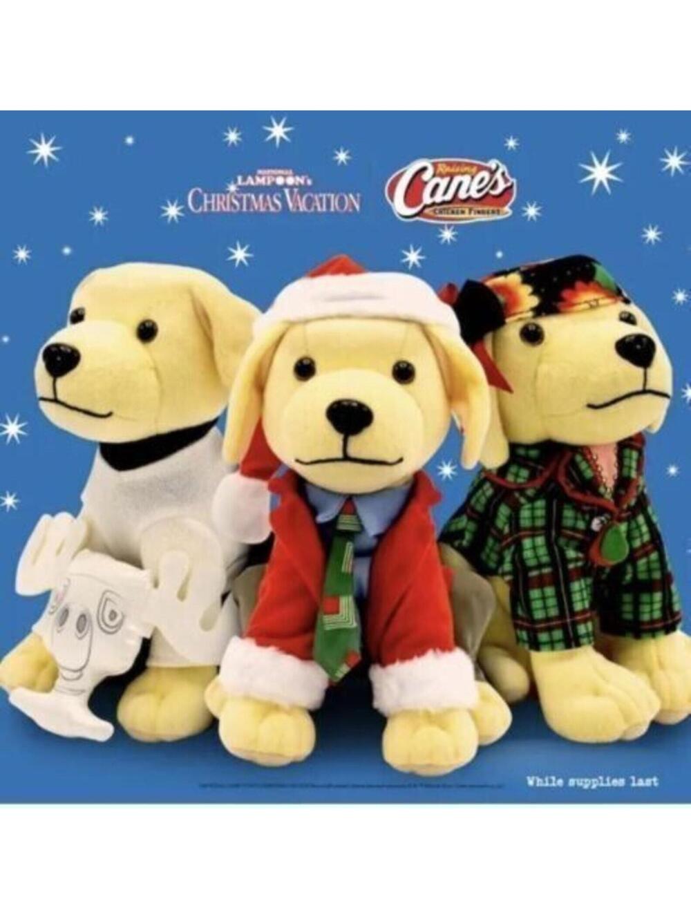 Raising Canes Christmas Vacation Clark Bethany Cousin Eddie Plush Pup Dogs 2022